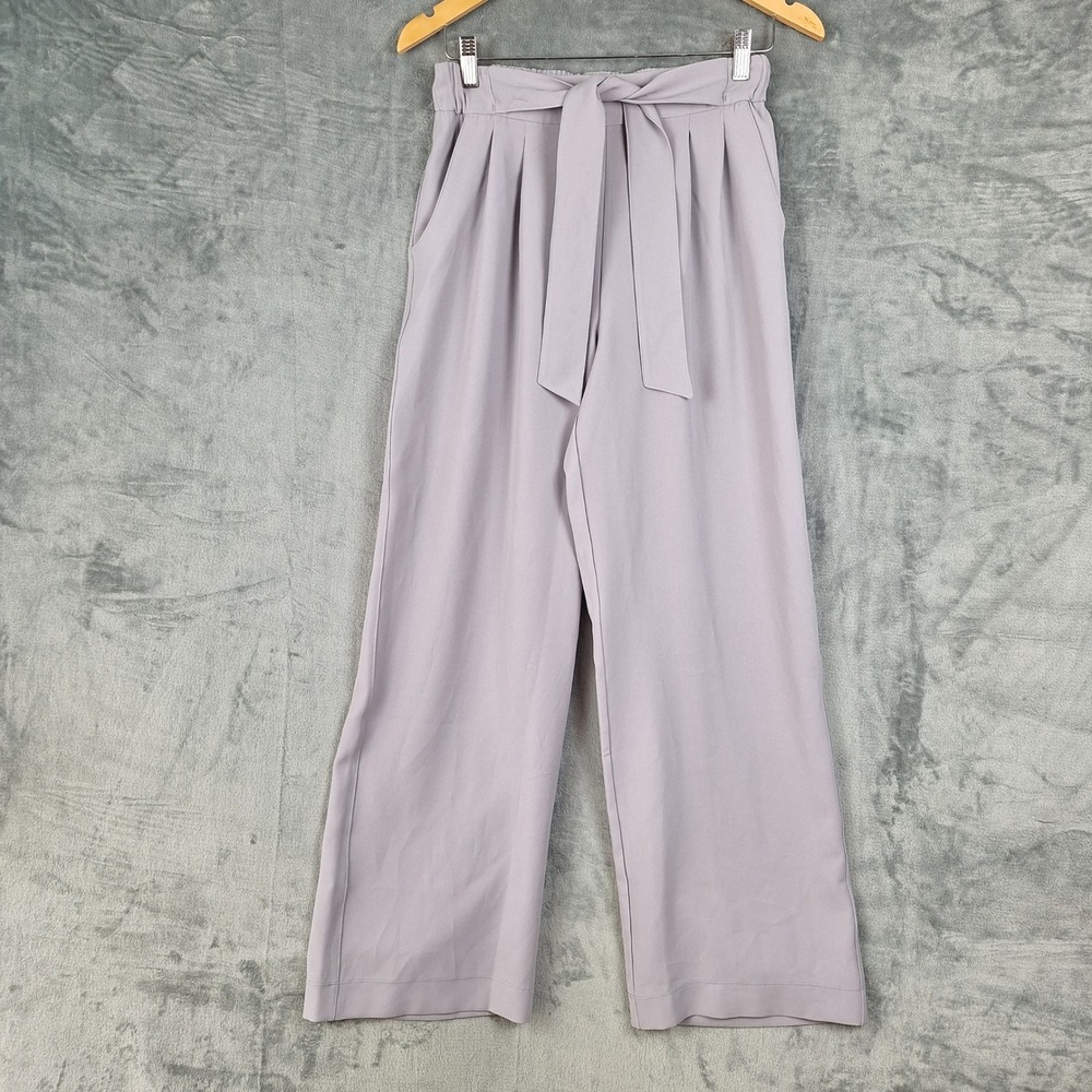 Lululemon Pants 6 Gray Noir Wide Leg High Rise Tie Waist Pull On Travel Casual